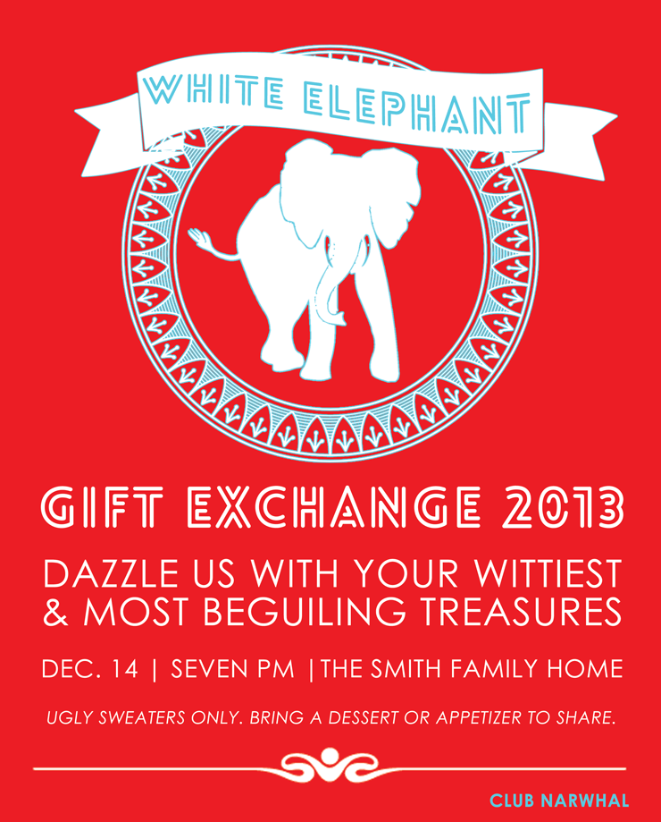 White Elephant Gift Exchange Free Printable Invitation Persia Lou
