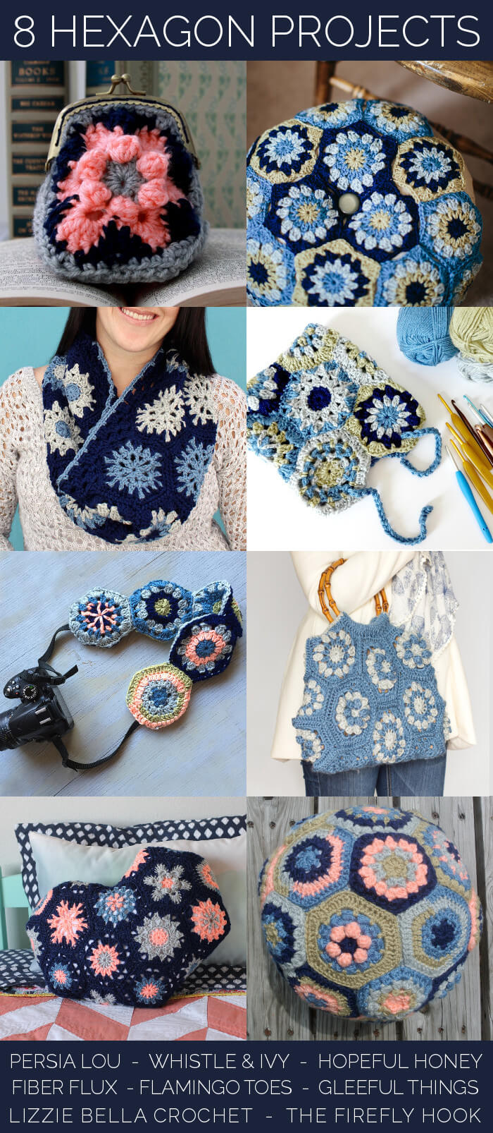 Heart-Shaped Hexagon Pillow Crochet Pattern - Persia Lou