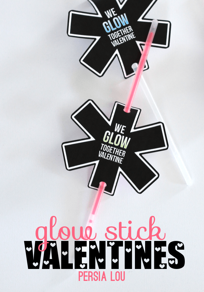 Glow Stick Valentines: Free Silhouette Print and Cut File Persia Lou