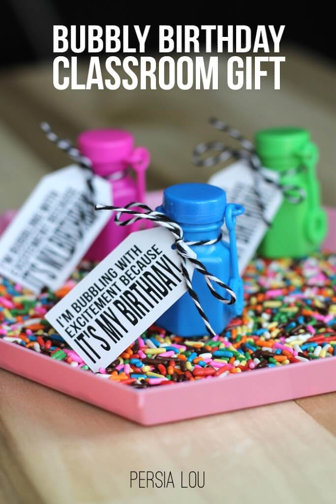 Bubbly Birthday Classroom Gifts with Free Printable and 