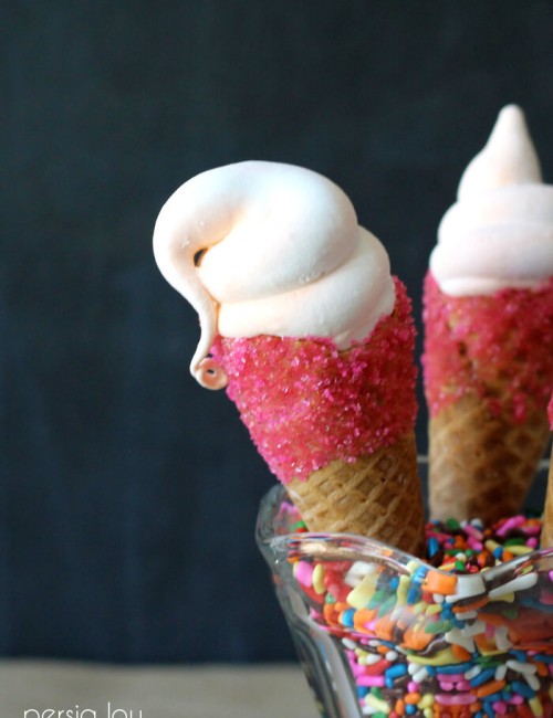 Marshmallow Ice Cream Cones - orange creamsicle