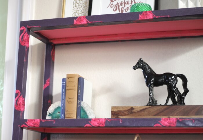 DIY Wallpaper Wrapped Console Table
