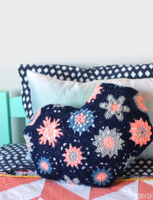 Heart-Shaped Hexagon Pillow