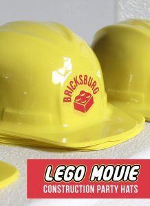 How to make your construction party hats for a Lego Movie or Lego birthday party. Easy to make with the free cut file and a Silhouette or Cameo