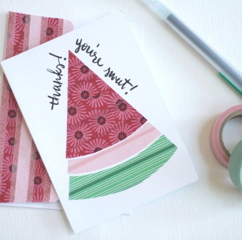 watermelon washi tape cards