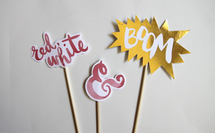 Foiled Cake and Cupcake Toppers for the Fourth of July