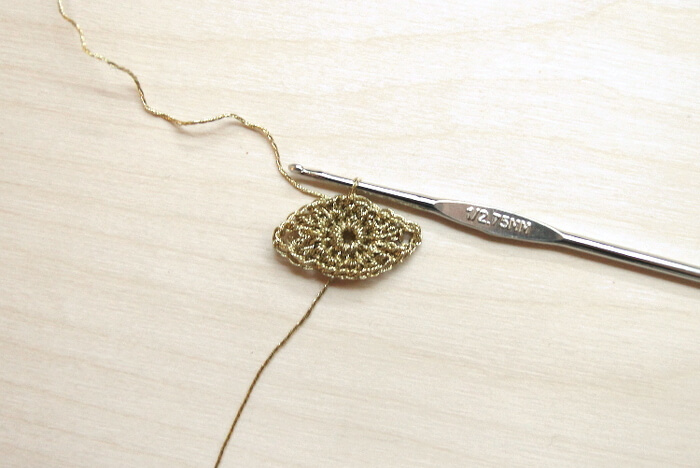 gold crochet earrings