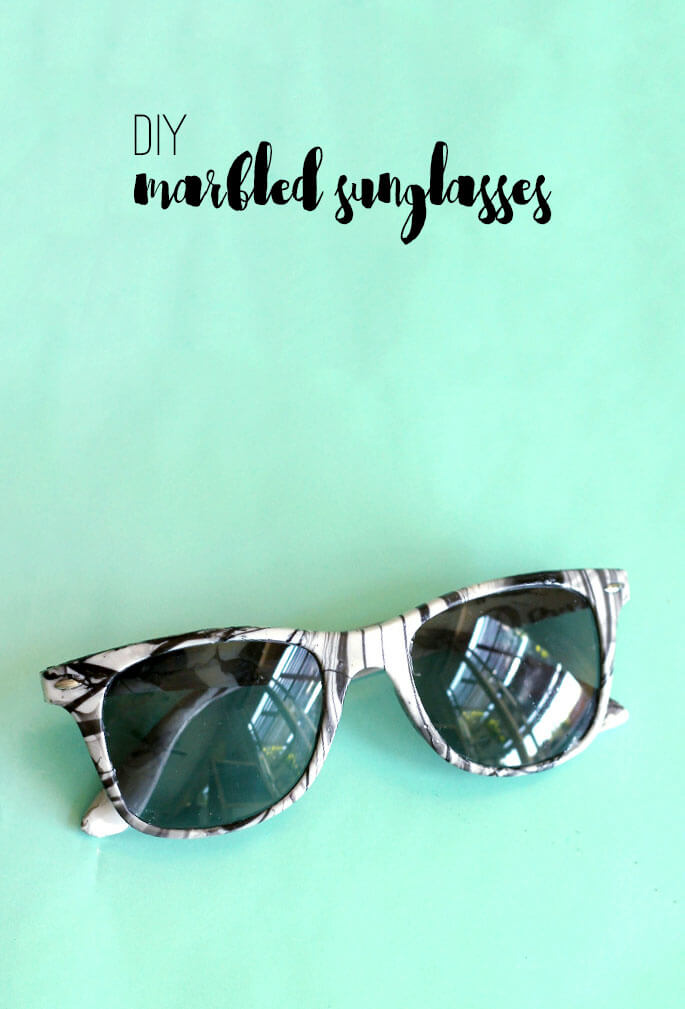DIY Marbled Sunglasses - love this idea! So cute and easy