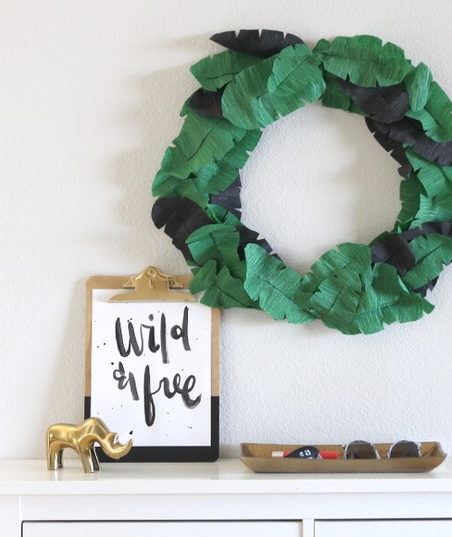 make your own banana leaves from crepe paper