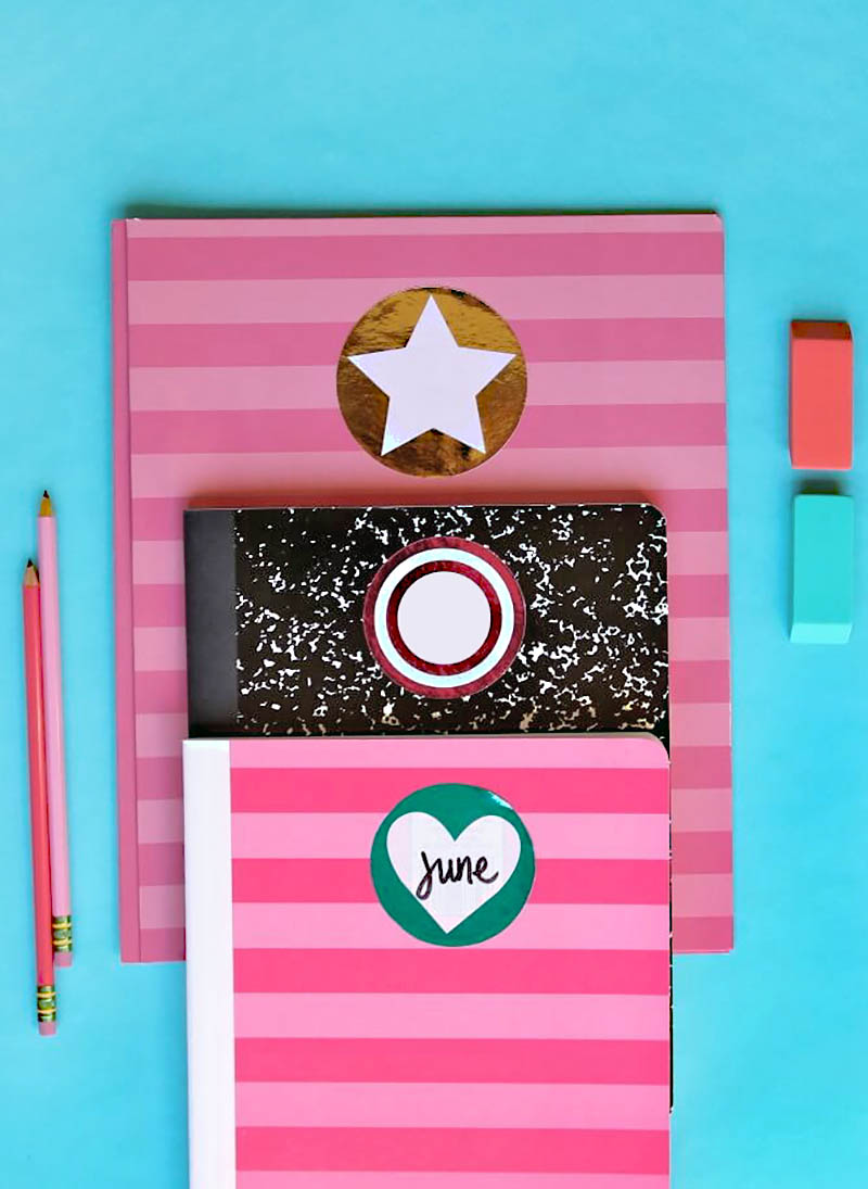 diy foiled school name labels 