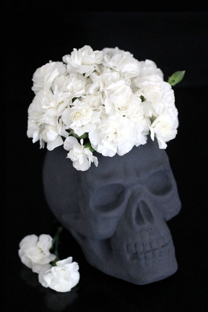 foam skull vase