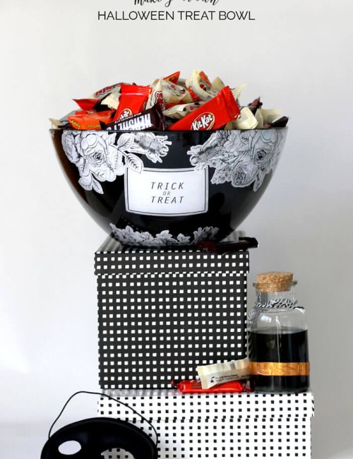 make your own creepy & pretty Halloween treat bowl