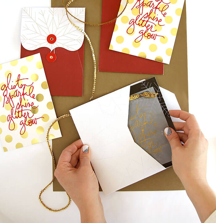 screen printed holiday gift bags and cards