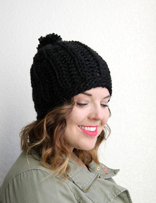 chunky ribbed slouch hat - free crochet pattern