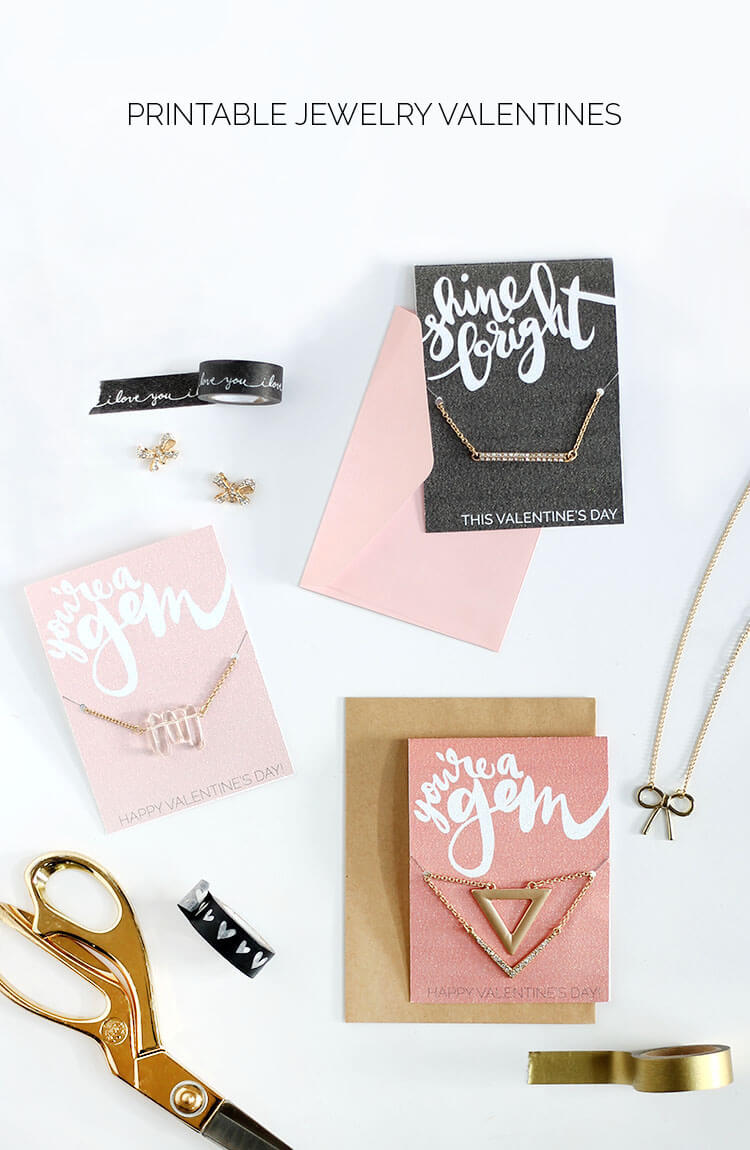 give your best girlfriends a sweet treat this valentine's day - printable valentine jewelry holders! Just print off, add a necklace, and share the love this galentine's day - perfect for tweens and teens too