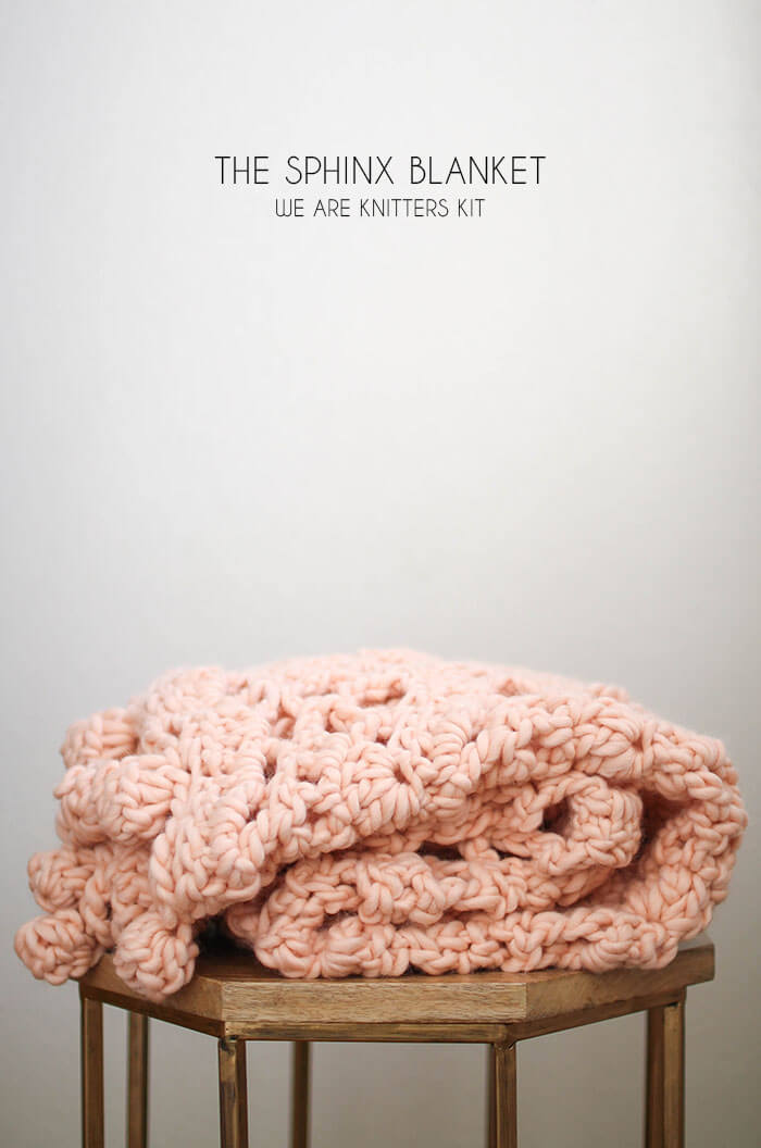 Crochet this gorgeous crocheted blanket easily and quickly with a kit from We Are Knitters.