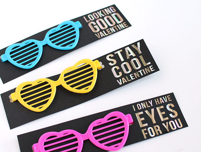 free printable glasses valentines - great non-candy, allergy free valentine idea