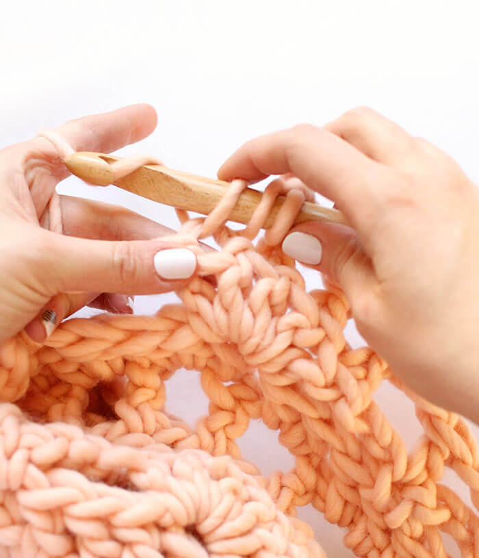 Crochet this gorgeous crocheted blanket easily and quickly with a kit from We Are Knitters.