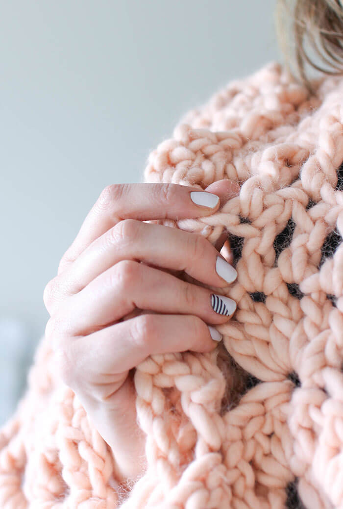 Crochet this gorgeous crocheted blanket easily and quickly with a kit from We Are Knitters.