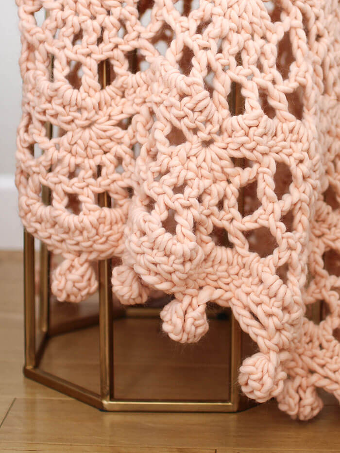 Crochet this gorgeous crocheted blanket easily and quickly with a kit from We Are Knitters.