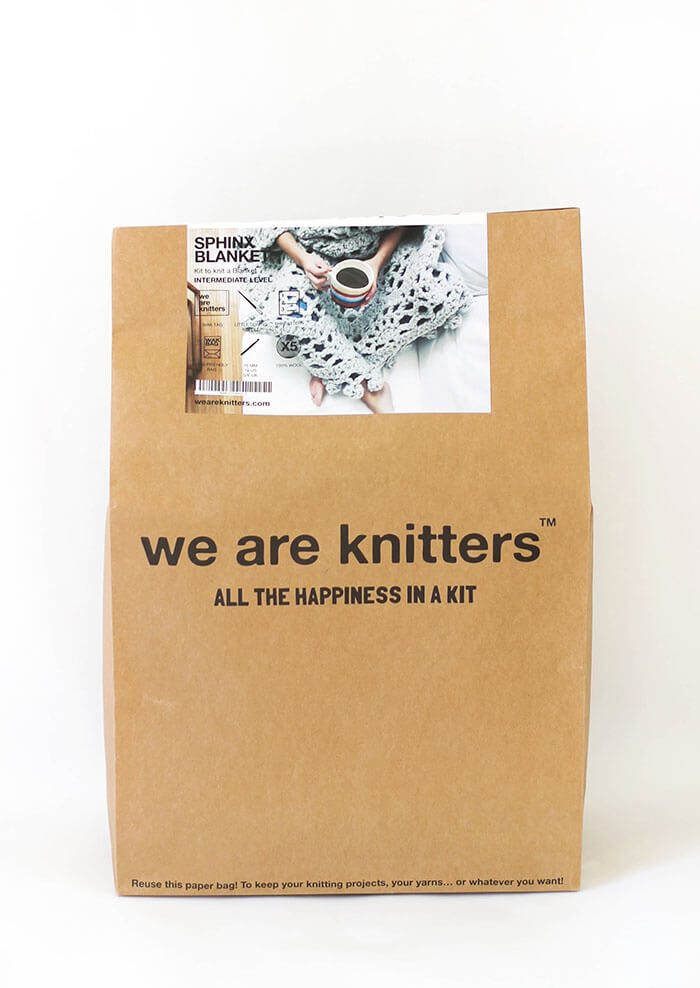Crochet this gorgeous crocheted blanket easily and quickly with a kit from We Are Knitters.