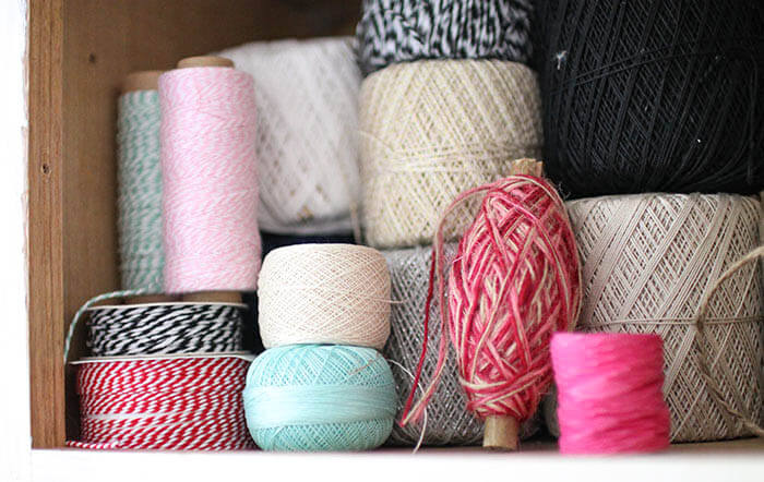 A colorful and organized craft room - lots of fun storage ideas!
