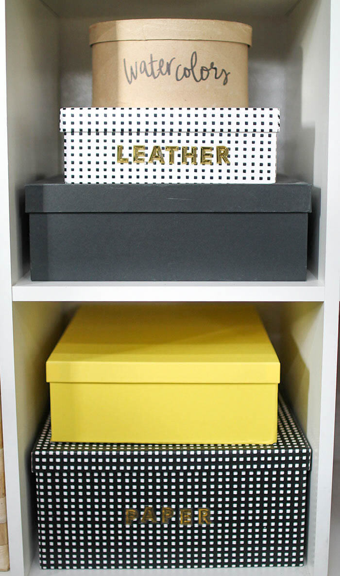 A colorful and organized craft room - lots of fun storage ideas!