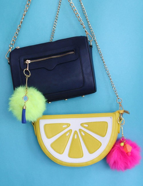make your own giant pom pom keychain - a fun, quick, trendy craft