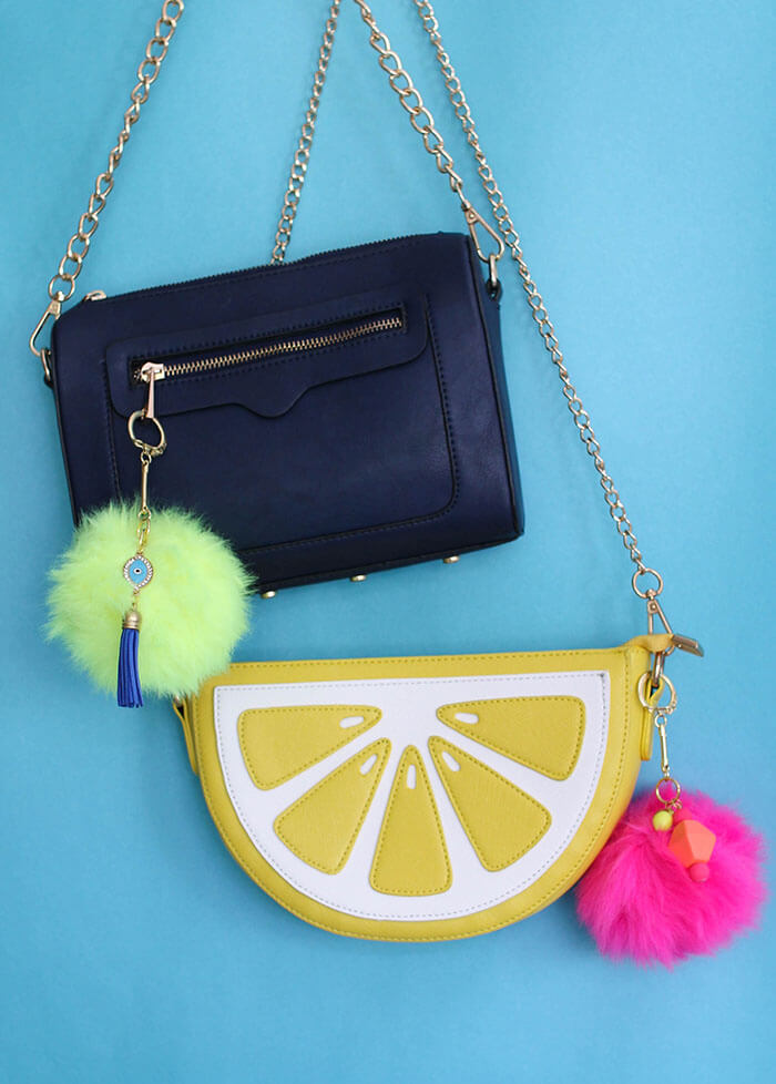 make your own giant pom pom keychain - a fun, quick, trendy craft