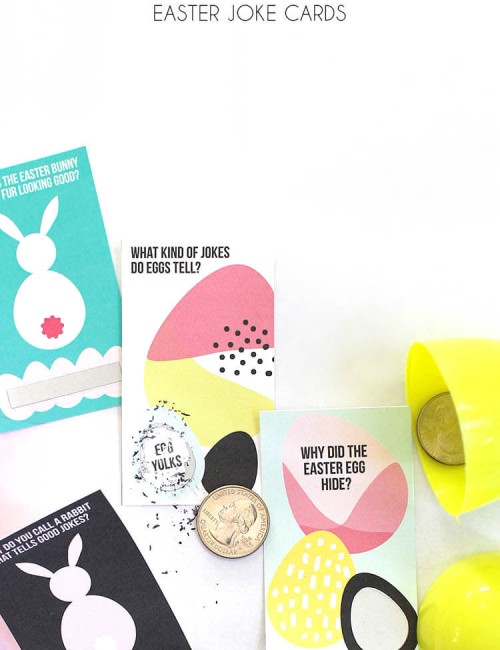 Make your own printable scratch off Easter joke cards. They are the perfect non-candy egg fillers and easy to make with scratch off sticker paper.