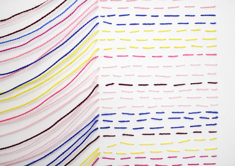 make your own unique embroidered canvas art - it's simple to make and has interesting texture and movement - free step-by-step tutorial