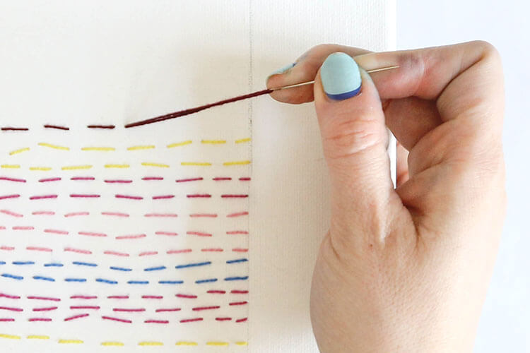 make your own unique embroidered canvas art - it's simple to make and has interesting texture and movement - free step-by-step tutorial
