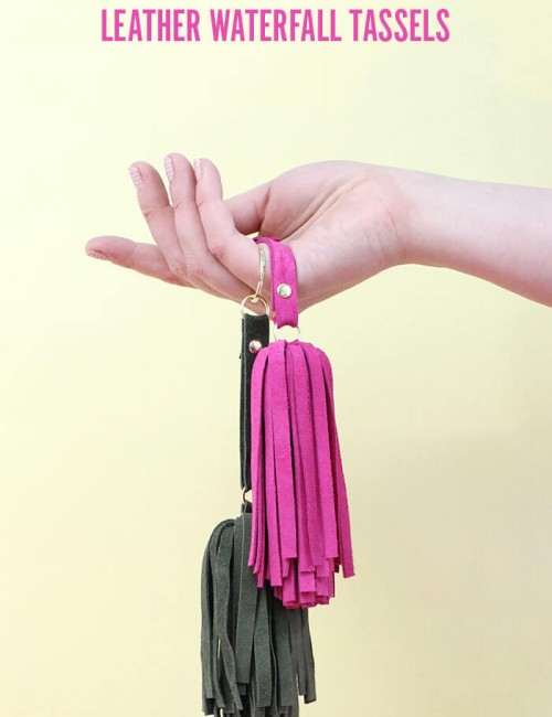 DIY Leather Tassel - these cute floppy suede tassels are fun to make and are a nice little gift. Video tutorial