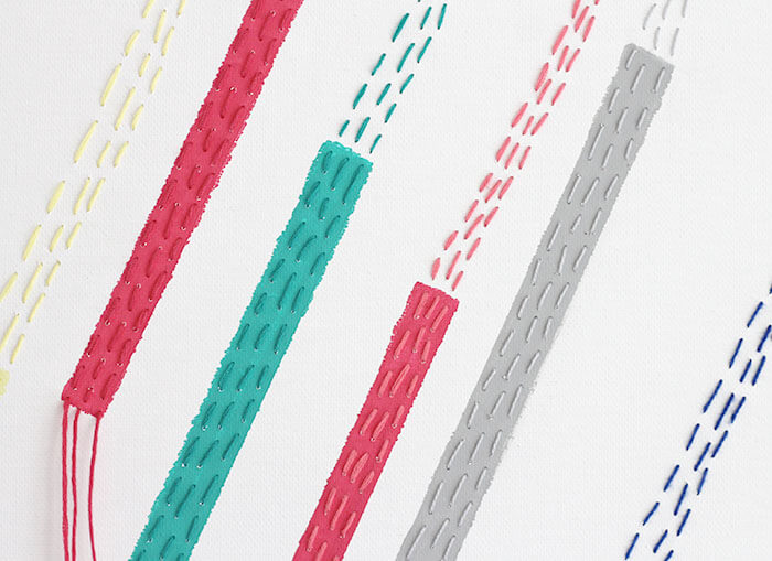 Make your own unique DIY Modern Wall Art inspired by a modern quilt design. This piece is easy to make with a few simple supplies and this step-by-step tutorial.