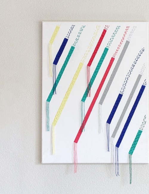 Make your own unique DIY Modern Wall Art inspired by a modern quilt design. This piece is easy to make with a few simple supplies and this step-by-step tutorial.