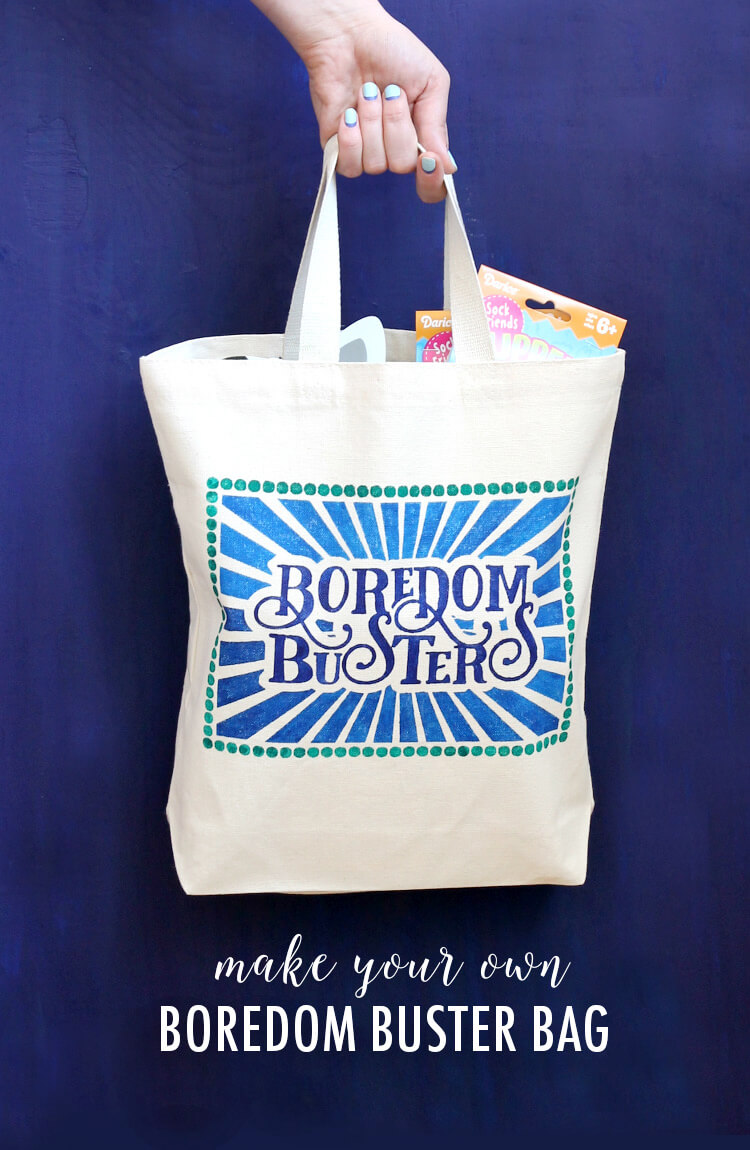 Kids Boredom Busters Bag - simple project to keep the kids busy this summer or while traveling