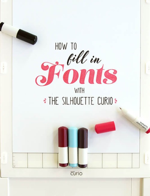 how to fill in fonts easily with sketch pen and the Silhouette Curio - fill in fonts with just one click. So simple!