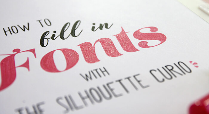 fill in fonts with silhouette curio
