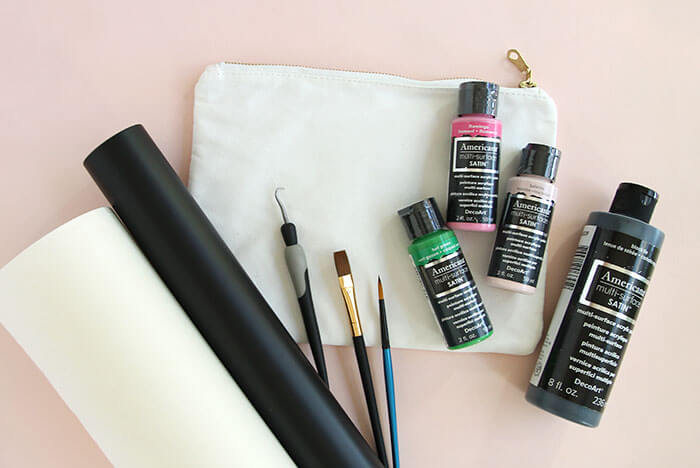 palm leaf pencil pouch supplies