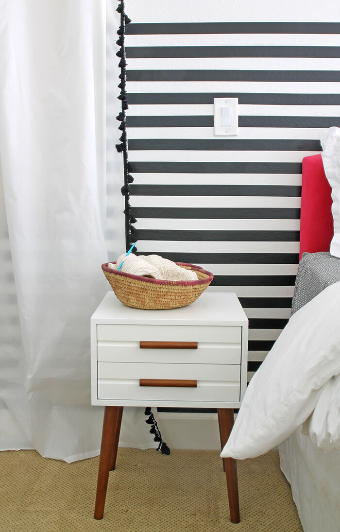 colorful modern bedroom - bed side table