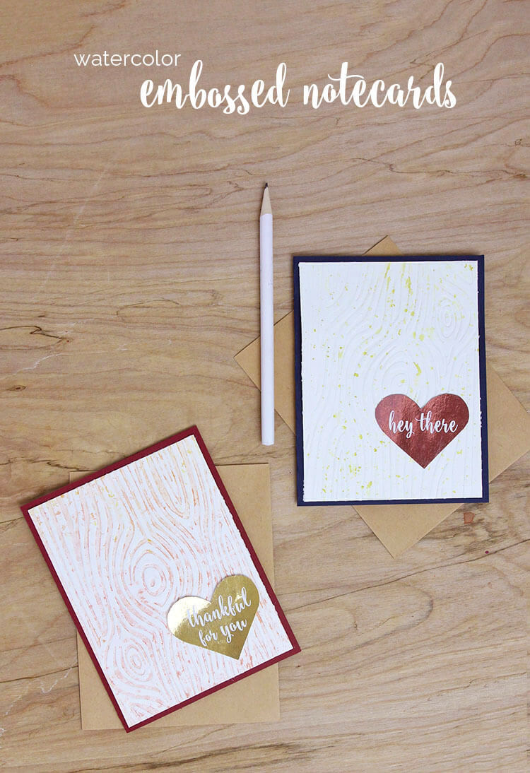 watercolor embossed notecards