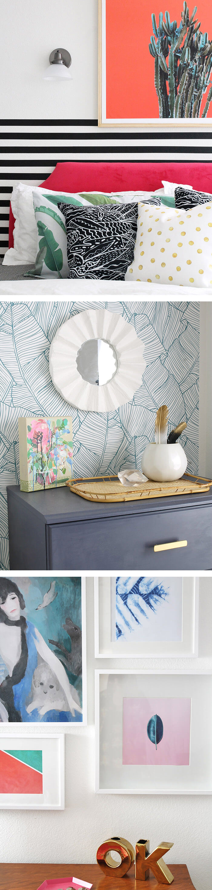 modern colorful bedroom - love all the details in this room