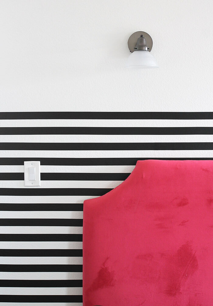 the easiest way to get a perfect striped wall