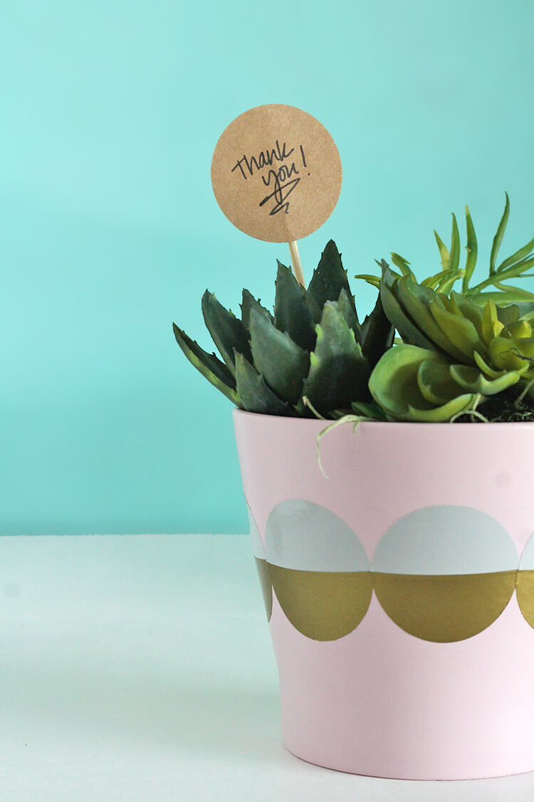 Super simple thank you / hostess gift idea - Easy diy modern planter 