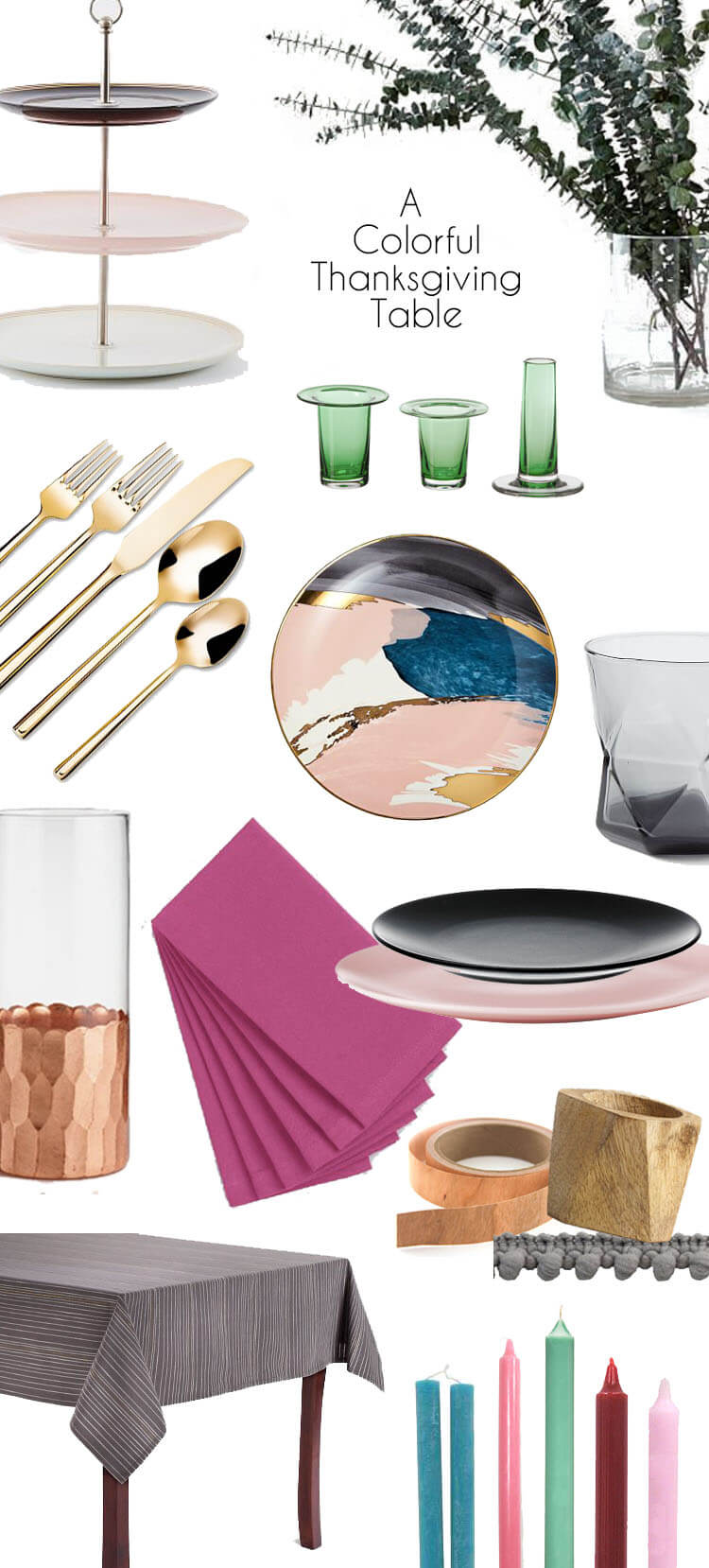 everything you need to build a beautiful, colorful, and modern table this thanksgiving