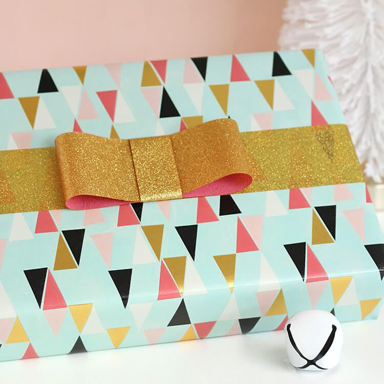 DIY Tape Bows - Glittery Gift Wrap Idea