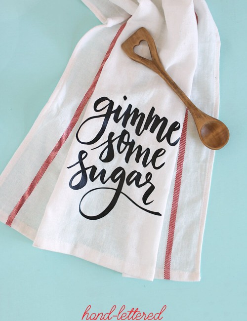 DIY Dish Cloth Gift Idea - free svg and silhouette studio cut files - makes adorable "gimme some sugar" baking-themed gifts