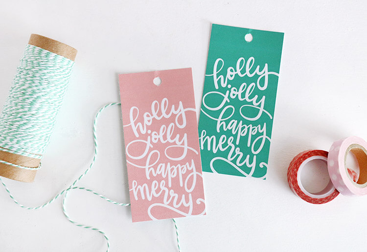 free hand lettered printable christmas gift tags - these are so cute