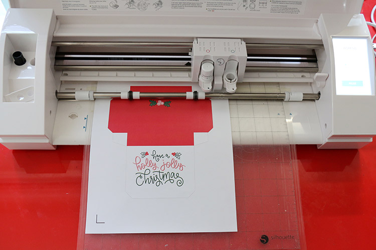 cutting diy gift card box for christmas