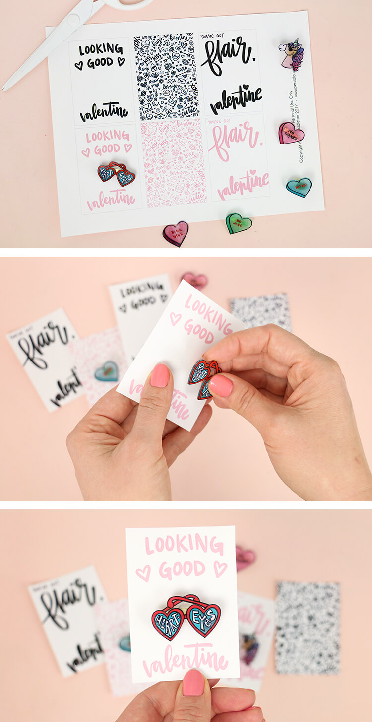 how to make pins valentines - free printables enamel pin valentine cards